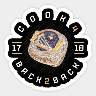 Quinn Cook 4 Back 2 Back Championship Ring 2017-18 Sticker